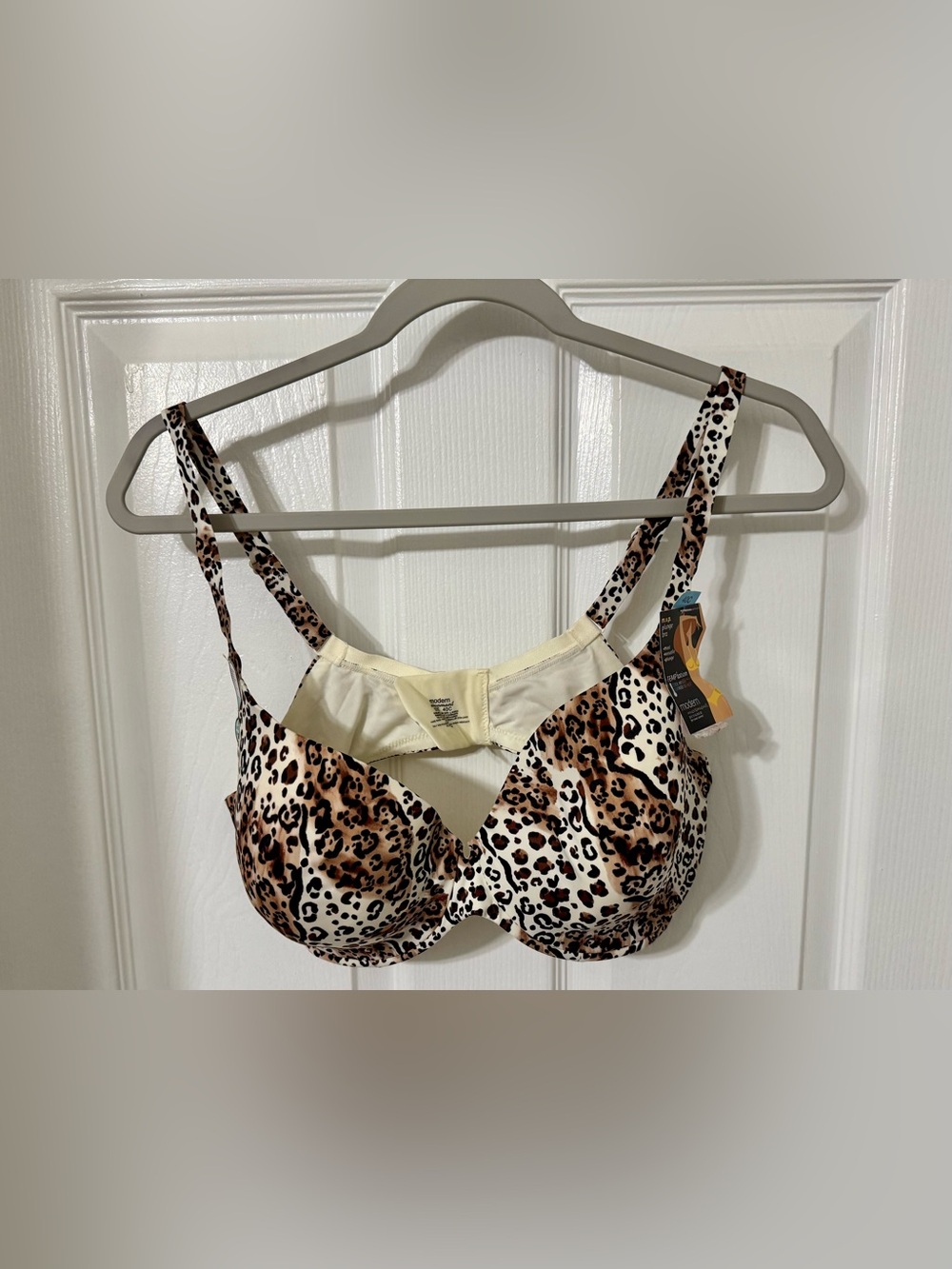 Leopard Print Underwire Bra in Cream and Brown 40C